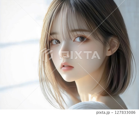 振り向く美少女 127833086