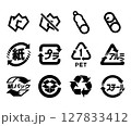 ゴミ分別マークのセット 127833412