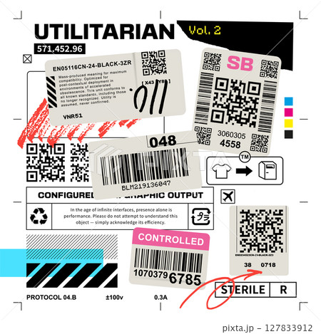 Raw Vector Collage with Packaging Symbols 127833912
