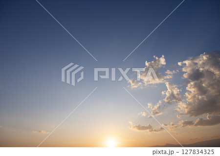 Beautiful sky and cloud suit for nature background. 127834325