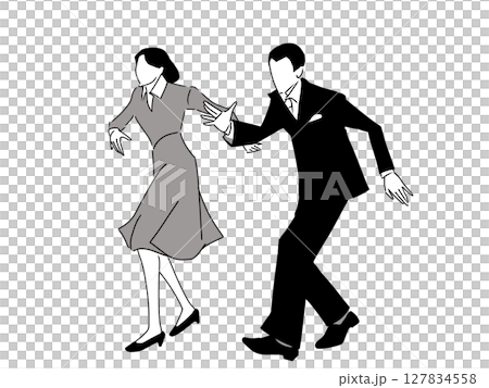 タップダンスをするカップル タップダンスをするカップル 127834558