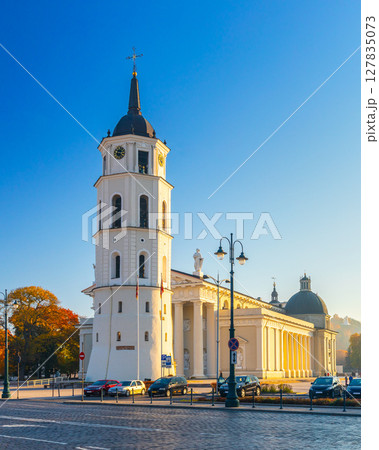 The Cathedral Square in Vilnius is the main square of the Vilnius Old Town, Lithuania The Cathedral Square in Vilnius is the main square of the Vilnius Old Town, Lithuania 127835073