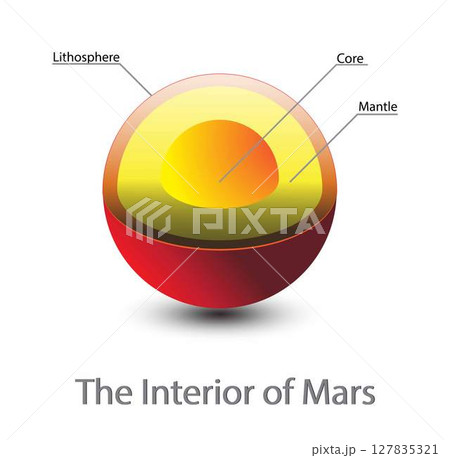 Structure core Mars, Structure layers of the...のイラスト素材 [127835321] - PIXTA