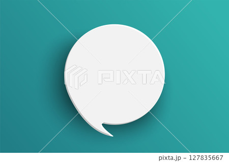 White circle speech bubble on green background White circle speech bubble on green background 127835667