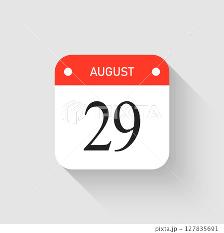 Vector icon page day calendar - 29 August month 127835691