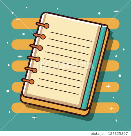 Old notebook image. Flat style. Vector illustration. 127835897