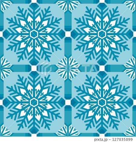 Abstract snowflakes background. Seamless pattern. Vector illustration. 127835899