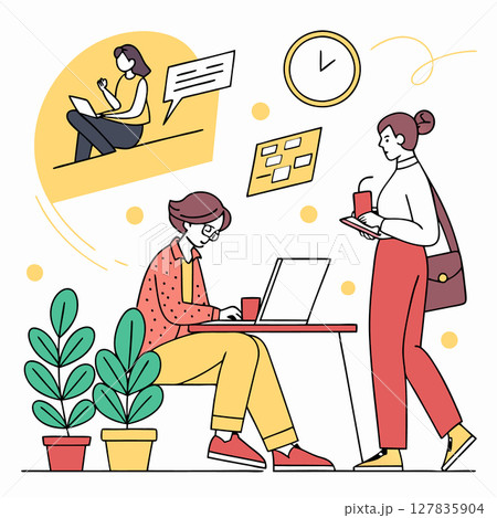 Team work on the project. Success together concept. Flat style. Vector illustration. 127835904