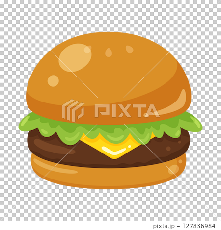 Cute hamburger illustration material Cute hamburger illustration material 127836984