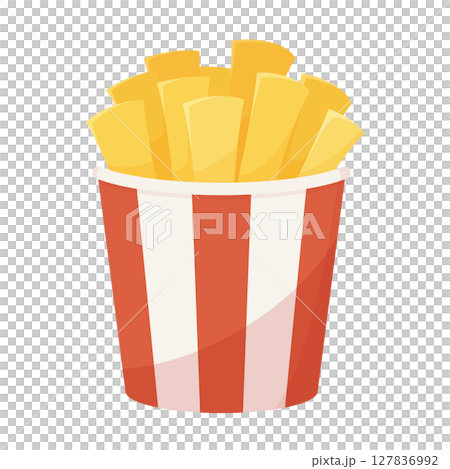 可愛的炸薯條插圖 127836992