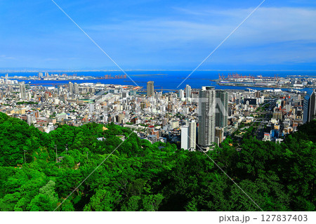 【兵庫県】神戸布引ロープウェイから見た神戸市街 【兵庫県】神戸布引ロープウェイから見た神戸市街 127837403