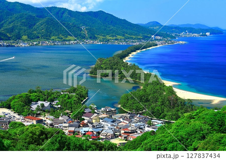 【京都府】晴天の天橋立 【京都府】晴天の天橋立 127837434