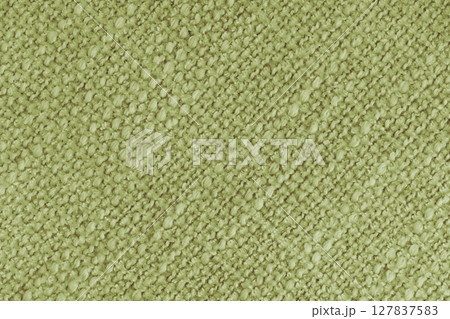 Textured khaki fabric close up, macro. Soft woven textile surface in diagonal pattern, background 127837583