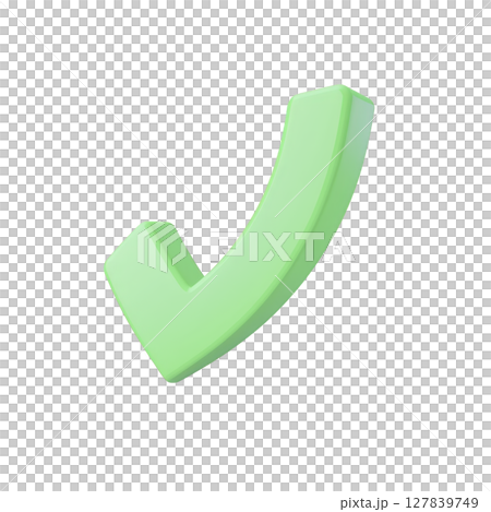 3D green check mark symbol on transparent background, representing approval or confirmation. check mark is tilted slightly, giving it dynamic and modern appearance 3D green check mark symbol on transparent background, representing approval or confirmation. check mark is tilted slightly, giving it dynamic and modern appearance 127839749