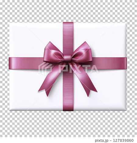 Beautifully wrapped gift box with shiny pink ribbon and bow, perfect for special occasions like birthdays or anniversaries, conveying sense of celebration and joy Beautifully wrapped gift box with shiny pink ribbon and bow, perfect for special occasions like birthdays or anniversaries, conveying sense of celebration and joy 127839860