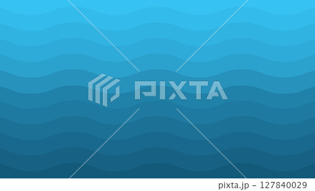An abstract background with waves. A blue waves background. Sea waves. Shades of blue ocean wavy surface. The sea layers illustration. 127840029