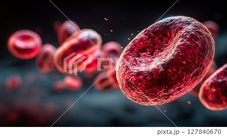 Illustration of a Red Blood Cell Highlighting Polycythemia 127840670