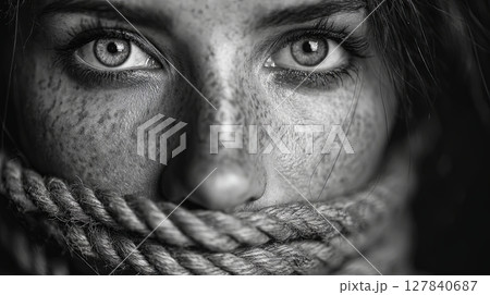 Powerful Image Highlighting the Fight Against Human Trafficking 127840687
