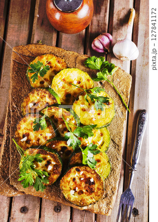Zucchini fried. Farm fresh organic zucchini, Zucchini fried. Farm fresh organic zucchini, 127841172