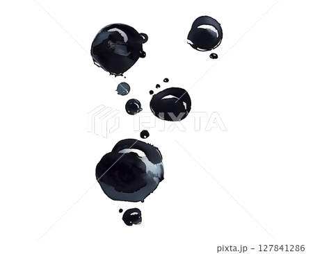 Ink drops on transparent background top view 127841286