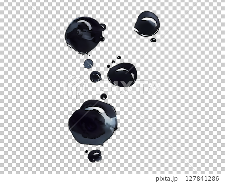 Ink drops on transparent background top view 127841286
