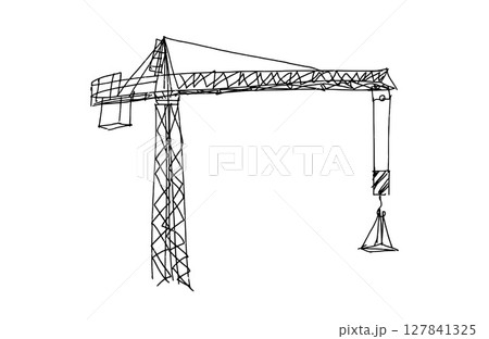 Building crane sketch 127841325