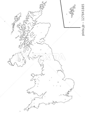 白地図　イギリス 127841885