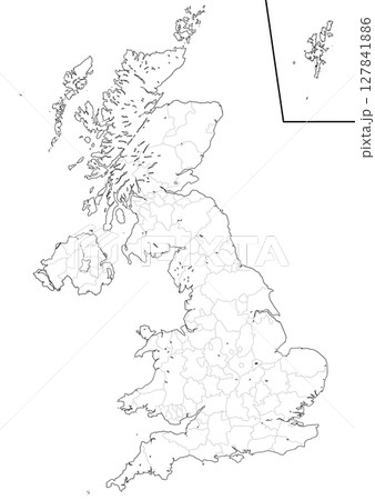 白地図 イギリス 白地図 イギリス 127841886