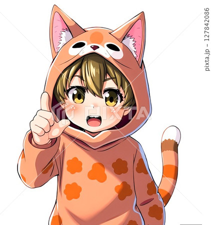 【猫かぶってんじゃね〜よ♪】生意気な少年のイラスト 127842086