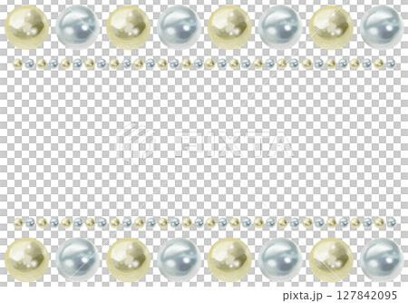 Pearl rhinestone frame horizontal 127842095