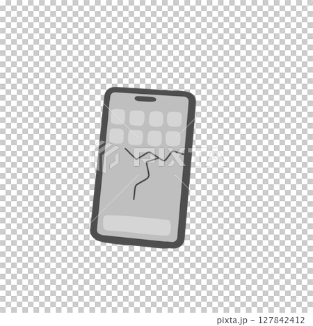Illustration of a cracked smartphone 127842412
