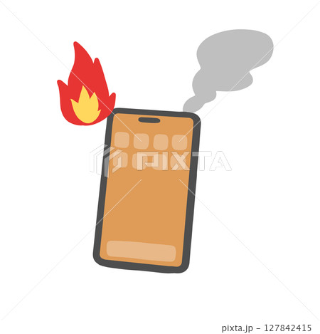 発火したスマホのイラスト 127842415