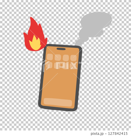発火したスマホのイラスト 127842415