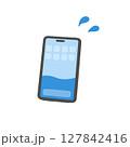 水没したスマホのイラスト 127842416