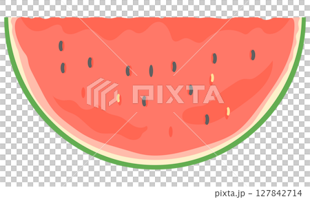 シンプルタッチなスイカのイラスト 127842714