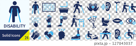 Disability silhouette icon set 127843037