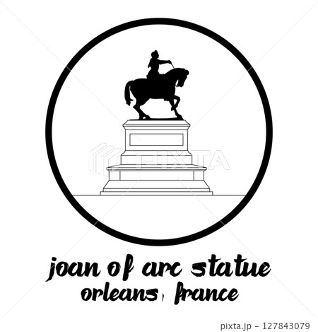 Circle Icon Joan of Arc Statue. Vector illustration 127843079