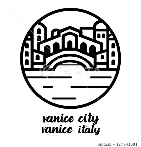 Circle Icon Vanice City. Vector illustration 127843081