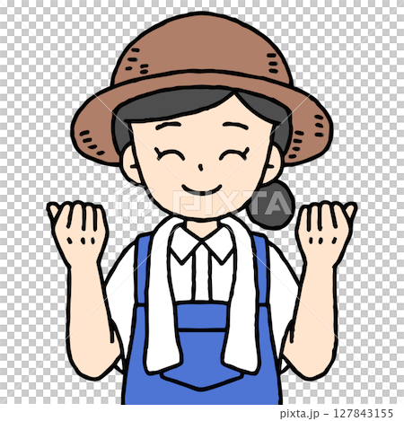 一位農婦正在揮拳 一位農婦正在揮拳 127843155