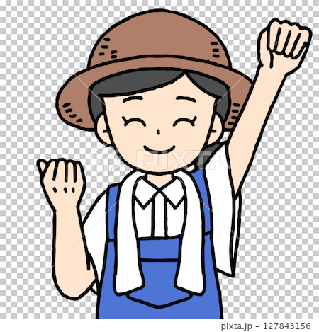 一位農婦正在揮拳 127843156