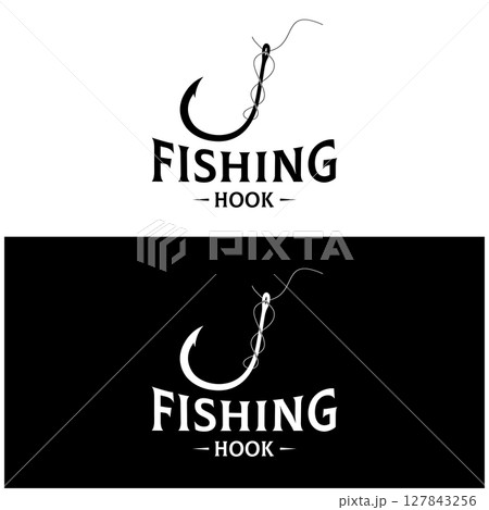 fishing hook logo design, fishing bait, fishing shop, tournament, angler, fishing community fishing hook logo design, fishing bait, fishing shop, tournament, angler, fishing community 127843256