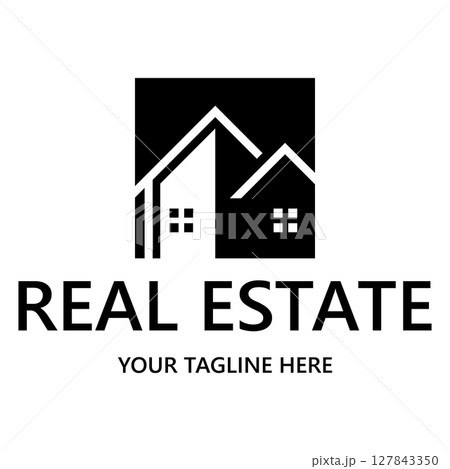 simple real estate logo design,building,skyscraper,property business,apartment,architecture vector 127843350