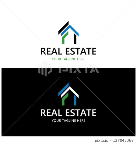 simple real estate logo design,building,skyscraper,property business,apartment,architecture vector 127843368