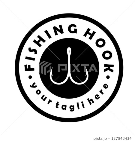 fishing hook logo design, fishing bait, fishing shop, tournament, angler, fishing community 127843434