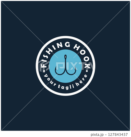 fishing hook logo design, fishing bait, fishing shop, tournament, angler, fishing community 127843437