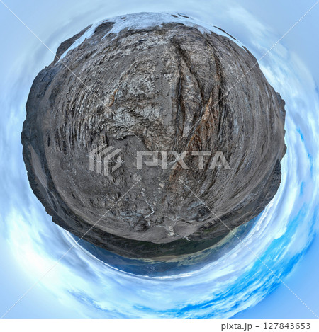 High altitude glacier and snow capped mountain in Sichuan, China 127843653