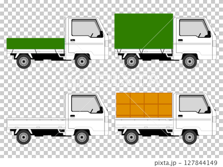 一輛朝右的輕型卡車的插圖集 127844149