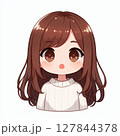 驚いている可愛い女の子 127844378
