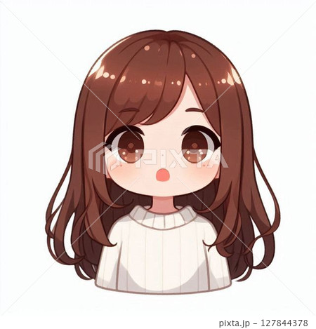 驚いている可愛い女の子 127844378