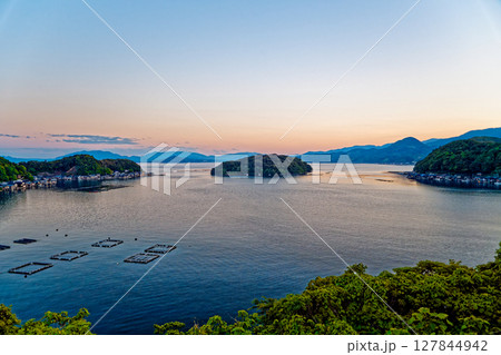 舟屋夕景全景 舟屋夕景全景 127844942